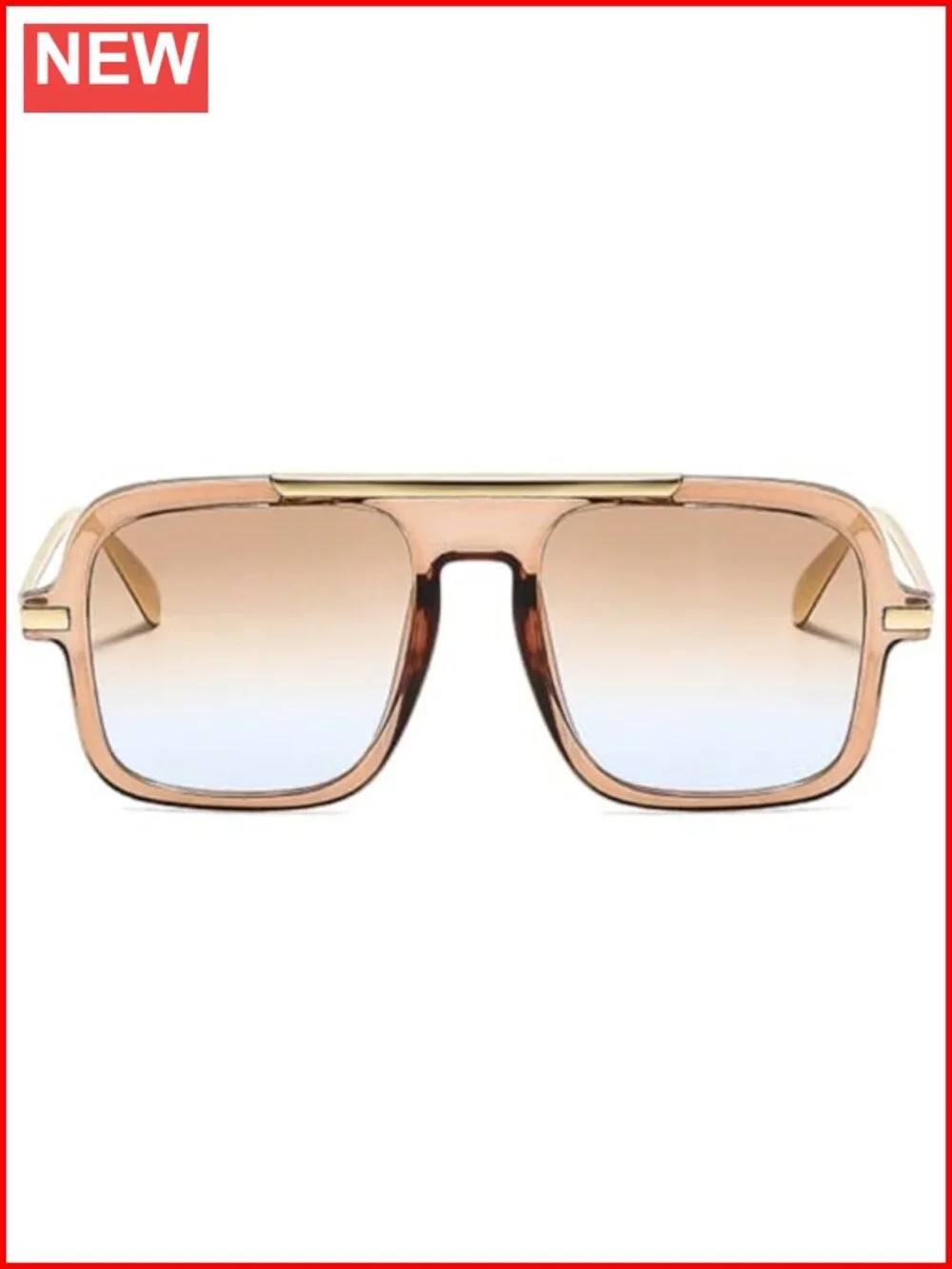 Vintage Oversized Pilot Square Sunglasses UV400 for Women Men